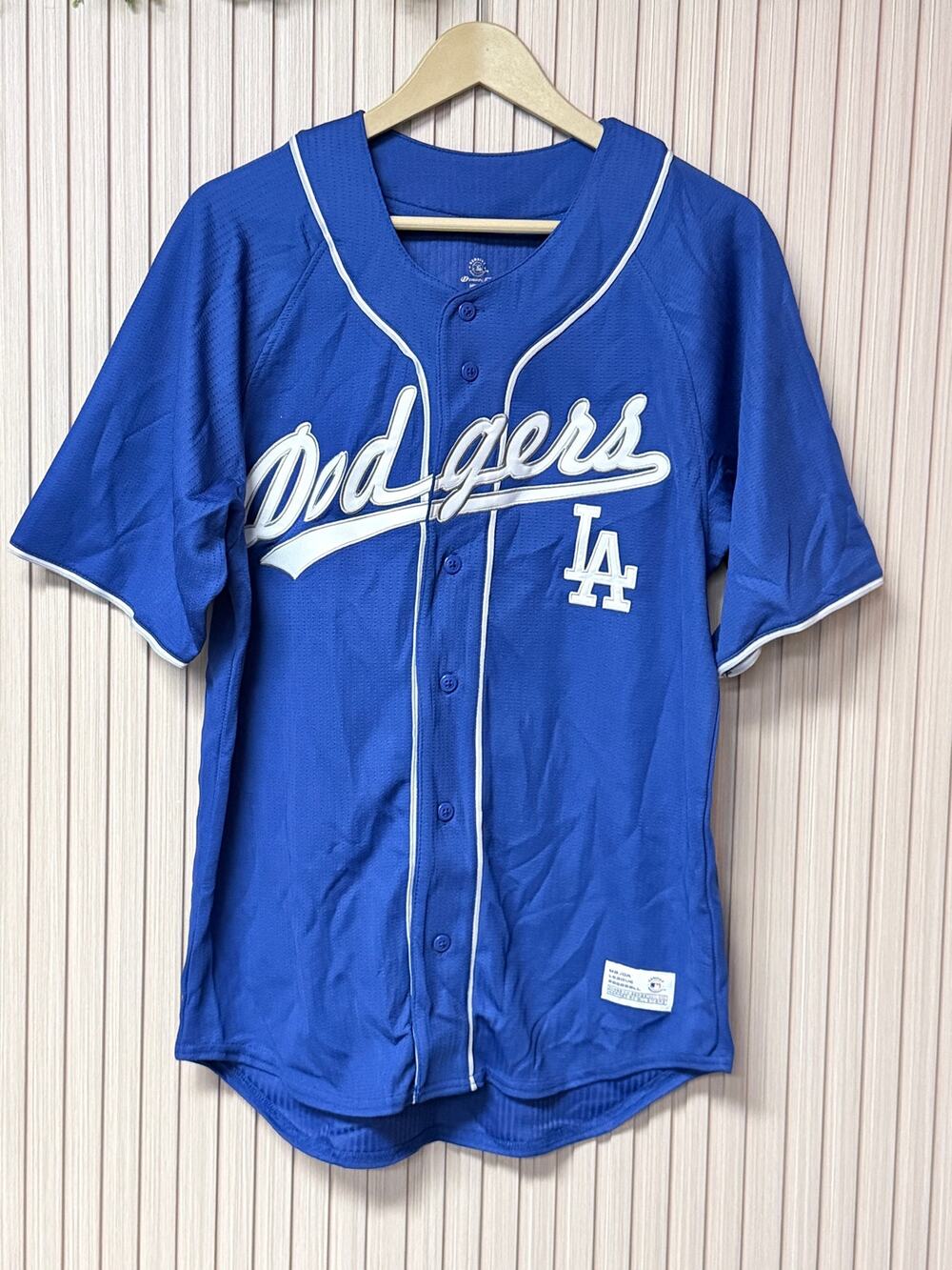 Dynasty Los Angeles Dodgers MLB Baseball Jersey Blue Button Front Size M